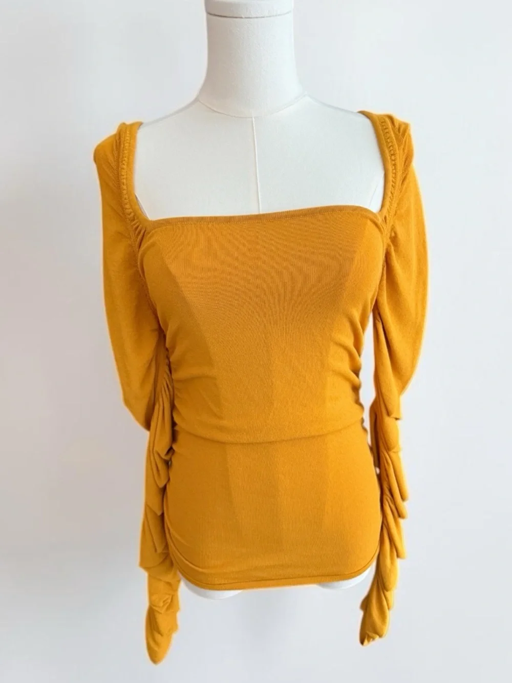 Altuzarra Asgard Goldenrod Long Sleeve Ruched Sweater Size Small Designer - Picture 4 of 9